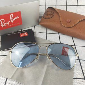 Ray-Ban Aviator Classic G-15 RB3025 Light Blue Sunglasses 9196S2 58-1💦💦